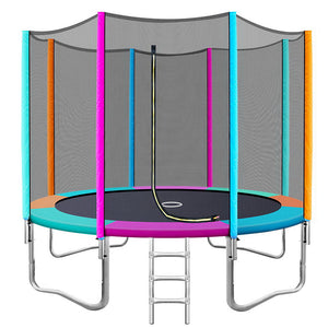 NNEDSZ Trampoline Round Trampolines Kids Safety Net Enclosure Pad Outdoor Gift Multi-coloured