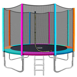 NNEDSZ Trampoline Round Trampolines Kids Safety Net Enclosure Pad Outdoor Gift Multi-coloured