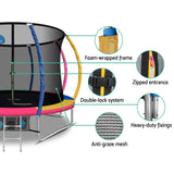 NNEDSZ 10FT Trampoline Round Trampolines With Basketball Hoop Kids Present Gift Enclosure Safety Net Pad Outdoor Multi-coloured