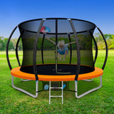 NNEDSZ 10FT Trampoline Round Trampolines With Basketball Hoop Kids Present Gift Enclosure Safety Net Pad Outdoor Orange