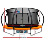 NNEDSZ 12FT Trampoline Round Trampolines With Basketball Hoop Kids Present Gift Enclosure Safety Net Pad Outdoor Orange