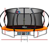 NNEDSZ 14FT Trampoline Round Trampolines With Basketball Hoop Kids Present Gift Enclosure Safety Net Pad Outdoor Orange