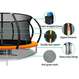NNEDSZ 14FT Trampoline Round Trampolines With Basketball Hoop Kids Present Gift Enclosure Safety Net Pad Outdoor Orange