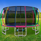 NNEDSZ 16FT Trampoline Round Trampolines With Basketball Hoop Kids Present Gift Enclosure Safety Net Pad Outdoor Multi-coloured