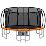 NNEDSZ 16FT Trampoline Round Trampolines With Basketball Hoop Kids Present Gift Enclosure Safety Net Pad Outdoor Orange