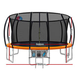 NNEDSZ 16FT Trampoline Round Trampolines With Basketball Hoop Kids Present Gift Enclosure Safety Net Pad Outdoor Orange