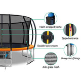 NNEDSZ 16FT Trampoline Round Trampolines With Basketball Hoop Kids Present Gift Enclosure Safety Net Pad Outdoor Orange