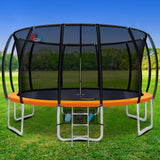 NNEDSZ 16FT Trampoline Round Trampolines With Basketball Hoop Kids Present Gift Enclosure Safety Net Pad Outdoor Orange