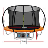 NNEDSZ 8FT Trampoline Round Trampolines Kids Present Gift Enclosure Safety Net Pad Outdoor Orange