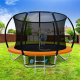 NNEDSZ 8FT Trampoline Round Trampolines Kids Present Gift Enclosure Safety Net Pad Outdoor Orange