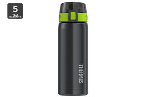 NNEKG Thermos 530ml Vacuum Insulated Hydration Bottle Smoke with Lime Green Accents