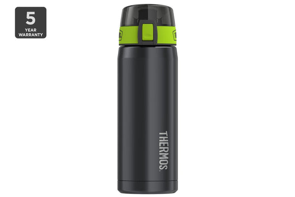 NNEKG Thermos 530ml Vacuum Insulated Hydration Bottle Smoke with Lime Green Accents