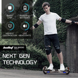 NNEMB Gen III Hoverboard Scooter 6.5 Wheels-Colour LED Lighting-Carry Bag-Chrome style