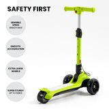 NNEMB 3-Wheel Electric Scooter-Ages 3-8-Adjustable Height-Folding-Lithium Battery-Green