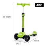 NNEMB 3-Wheel Electric Scooter-Ages 3-8-Adjustable Height-Folding-Lithium Battery-Green
