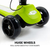 NNEMB 3-Wheel Electric Scooter-Ages 3-8-Adjustable Height-Folding-Lithium Battery-Green