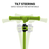 NNEMB 3-Wheel Electric Scooter-Ages 3-8-Adjustable Height-Folding-Lithium Battery-Green