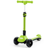 NNEMB 3-Wheel Electric Scooter-Ages 3-8-Adjustable Height-Folding-Lithium Battery-Green