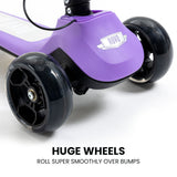 NNEMB 3-Wheel Electric Scooter-Ages 3-8-Adjustable Height-Folding-Lithium Battery-Purple