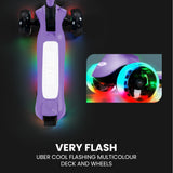NNEMB 3-Wheel Electric Scooter-Ages 3-8-Adjustable Height-Folding-Lithium Battery-Purple