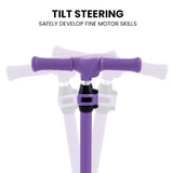 NNEMB 3-Wheel Electric Scooter-Ages 3-8-Adjustable Height-Folding-Lithium Battery-Purple