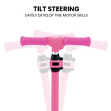 NNEMB 3-Wheel Electric Scooter-Ages 3-8-Adjustable Height-Folding-Lithium Battery-Pink