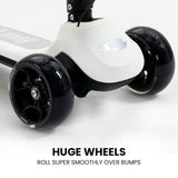 NNEMB 3-Wheel Electric Scooter-Ages 3-8-Adjustable Height-Folding-Lithium Battery-White