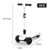 NNEMB 3-Wheel Electric Scooter-Ages 3-8-Adjustable Height-Folding-Lithium Battery-White