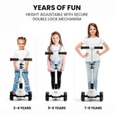 NNEMB 3-Wheel Electric Scooter-Ages 3-8-Adjustable Height-Folding-Lithium Battery-White