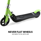 NNEMB Electric Scooter-Ages 5-11-Adjustable Height-Folding-Lithium Battery-Green