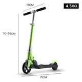 NNEMB Electric Scooter-Ages 5-11-Adjustable Height-Folding-Lithium Battery-Green