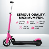 NNEMB Electric Scooter-Ages 5-11-Adjustable Height-Folding-Lithium Battery-Pink