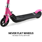NNEMB Electric Scooter-Ages 5-11-Adjustable Height-Folding-Lithium Battery-Pink