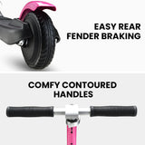 NNEMB Electric Scooter-Ages 5-11-Adjustable Height-Folding-Lithium Battery-Pink