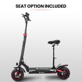 NNEMB Fusion 7 Electric Scooter with Seat option 800W 48V 13Ah Lithium 50km Range Quad Shocks 10 inch Tyres