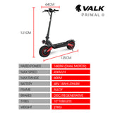 NNEMB Primal 9 Electric Scooter 1600W Dual Motor All-Terrain Off Road Lithium 60km Range-Black/Red