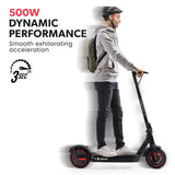 NNEMB Synergy 7 MkII Electric Scooter 500W 15Ah-Motorised eScooter for Adults-Black/Red