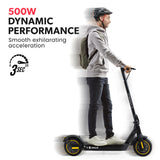 NNEMB Synergy 7 MkII Electric Scooter 500W 15Ah-Motorised eScooter for Adults-Black/Yellow