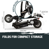 NNEMB Black 48V 1000W Turbo w/ LED Folding Electric Scooter For Adults-Stealth 1-6