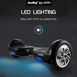 NNEMB Gen III Hoverboard Scooter 6.5 Wheels-Colour LED Lighting-Carry Bag-Black