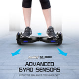 NNEMB Gen III Hoverboard Scooter 6.5 Wheels-Colour LED Lighting-Carry Bag-Black