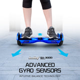 NNEMB Gen III Hoverboard Scooter 6.5 Wheels-Colour LED Lighting-Carry Bag-Metallic Blue