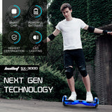 NNEMB Gen III Hoverboard Scooter 6.5 Wheels-Colour LED Lighting-Carry Bag-Metallic Blue