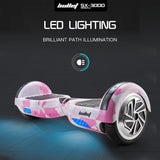 NNEMB Gen III Hoverboard Scooter 6.5 Wheels-Colour LED Lighting-Carry Bag-Pink Camo