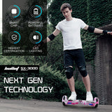 NNEMB Gen III Hoverboard Scooter 6.5 Wheels-Colour LED Lighting-Carry Bag-Pink Camo