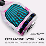 NNEMB Gen III Hoverboard Scooter 6.5 Wheels-Colour LED Lighting-Carry Bag-Pink Camo