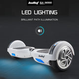 NNEMB Gen III Hoverboard Scooter 6.5 Wheels-Colour LED Lighting-Carry Bag-White