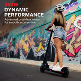 NNEMB Carbon 3+ 350W Folding Electric Scooter for Adults-30km Range-25km/h-Black