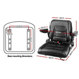 NNEDSZ Tractor Seat with Armrest Forklift Excavator Bulldozer Universal Suspension Backrest Truck Chair black
