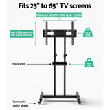 NNEDSZ Steel Mobile TV Stand Cart Height-adjust up to 65" screens 40kg